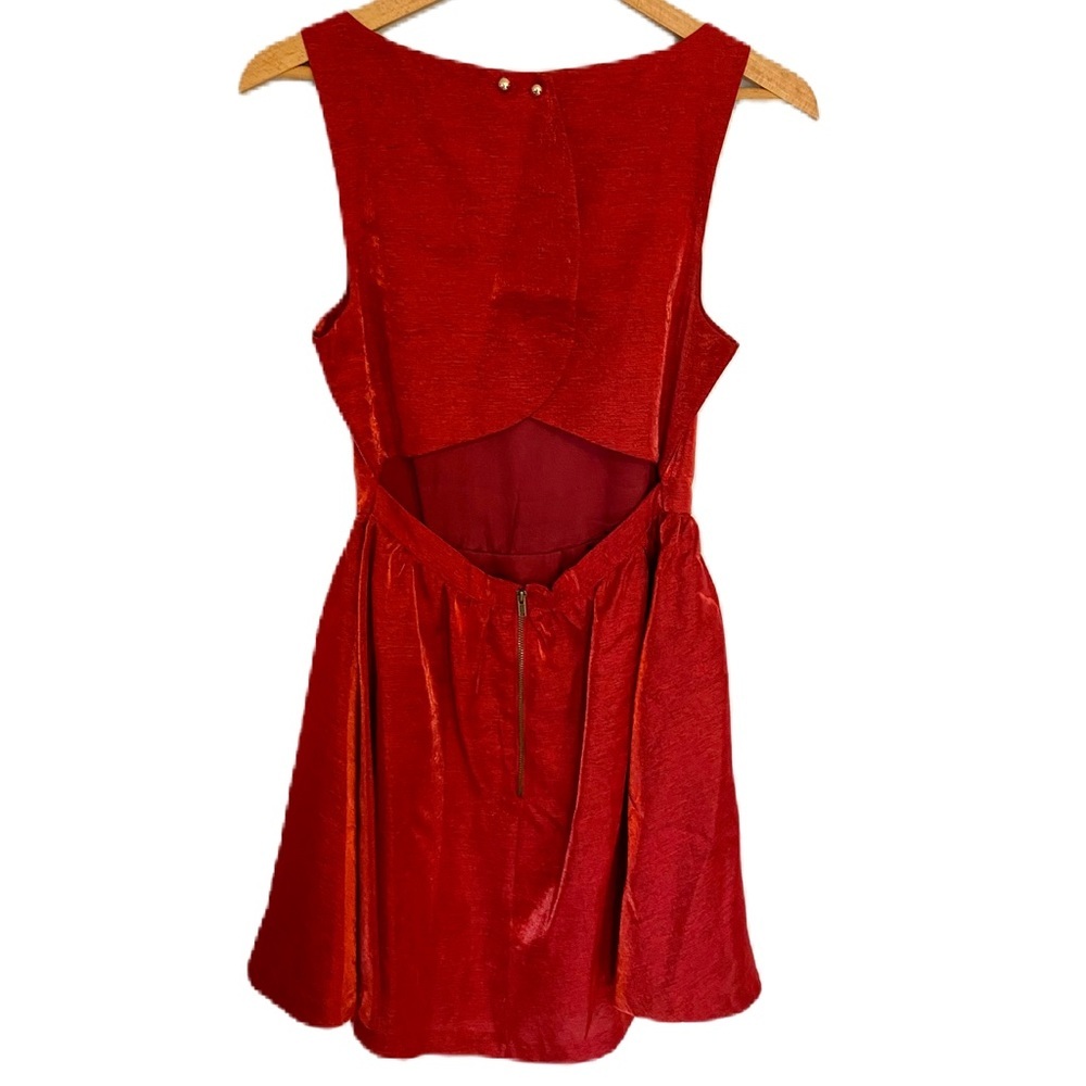 Urban Outfitters Lucca Couture Metallic Red Short Dress Cutout Small - Picture 6 of 13